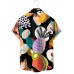 Men's Summer Fruit Printed Lapel Short Sleeve Shirt 57957189M