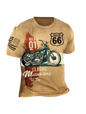 Round neck casual printed short sleeved men HF2417-02-03