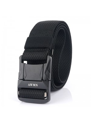 AWMN 125cm Punch Magnetic Buckle Tactical Belt Quick Release Nylon Leisure Belt for men women