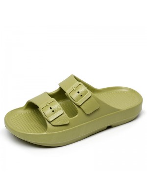 Men Bathroom Slip Resistant Buckle Slip On Soft Soled Outdoor Slippers