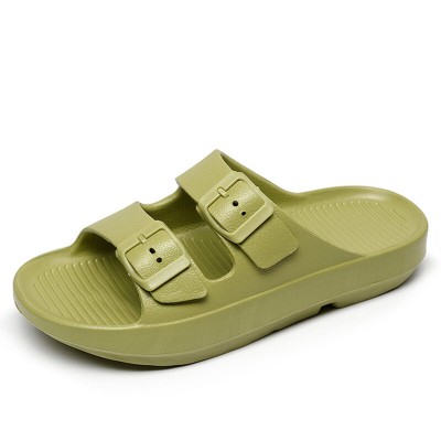 Men Bathroom Slip Resistant Buckle Slip On Soft Soled Outdoor Slippers