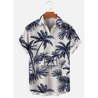 MEN'S HAWAIIAN PALM PRINT SHORT SLEEVE SHIRT 51855550