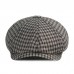 Men Cotton Plaid Pattern Casual Octagonal Hats Painter Hats Beret Flat Caps