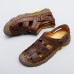 Men Outdoor Cow Split Leather Closed Toe Wearable Beach Casual Handmade Sandals