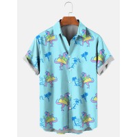 Men's Hawaiian Vacation Dinosaur Short Sleeve Shirt